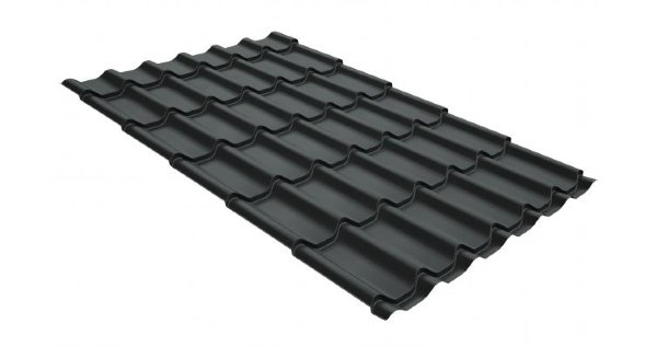 Металлочерепица классик GL 0,5 GreenCoat Pural Matt RR 23 темно-серый (RAL 7024 мокрый асфальт) купить в Старой Купавне