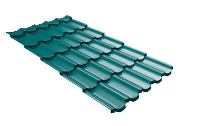 Металлочерепица квинта плюс с 3D резом 0,45 PE RAL 5021 водная синь