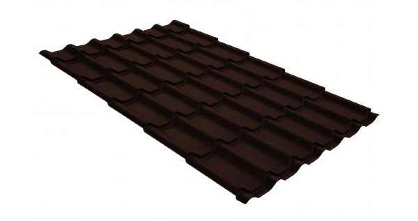 Металлочерепица классик GL 0,5 GreenCoat Pural Matt RR 887 шоколадно-коричневый (RAL 8017 шоколад) купить в Старой Купавне