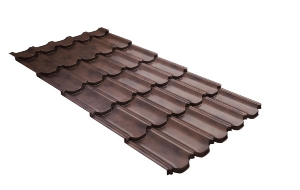 Металлочерепица квинта плюс с  3D резом 0,45 Safari Twincolor Brown купить в Старой Купавне