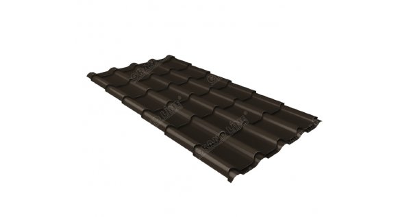 Металлочерепица камея GL 0,5 GreenCoat Pural matt RR 32 темно-коричневый (RAL 8019 серо-коричневый) купить в Старой Купавне