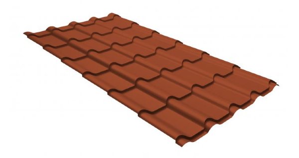 Металлочерепица камея GL 0,5 GreenCoat Pural RR 750 кирпично-красный (RAL 8004 терракота) купить в Старой Купавне