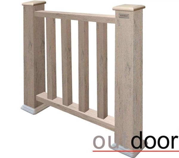 Ограждение из ДПК Outdoor Классик 3D STORM серый микс купить в Старой Купавне