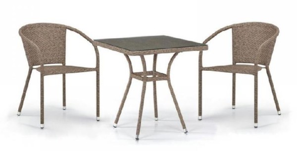 Комплект плетеной мебели AFINA из иск. ротанга T282BNT/Y137C-W56 Light Brown 2Pcs купить в Старой Купавне