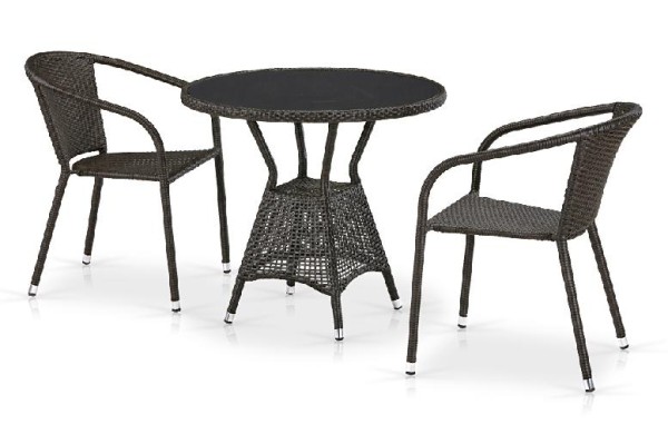 Комплект плетеной мебели AFINA из иск. ротанга T707ANS/Y137C-W53 Brown 2Pcs купить в Старой Купавне