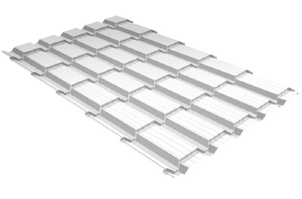 Металлочерепица GL квадро профи 0,5 Satin RAL 9003 сигнальный белый купить в Старой Купавне