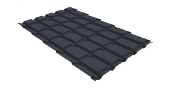 Металлочерепица GL квадро профи 0,5 GreenCoat Pural RR 23 темно-серый (RAL 7024) мокрый асфальт купить в Старой Купавне