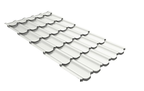 Металлочерепица квинта плюс с 3D резом 0,5 Satin RAL 9003 сигнальный белый купить в Старой Купавне